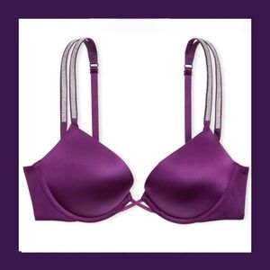 Victoria Secret Bombshell Add 2 Cup Double Shine Strap Bra - Grape Soda - 32D
